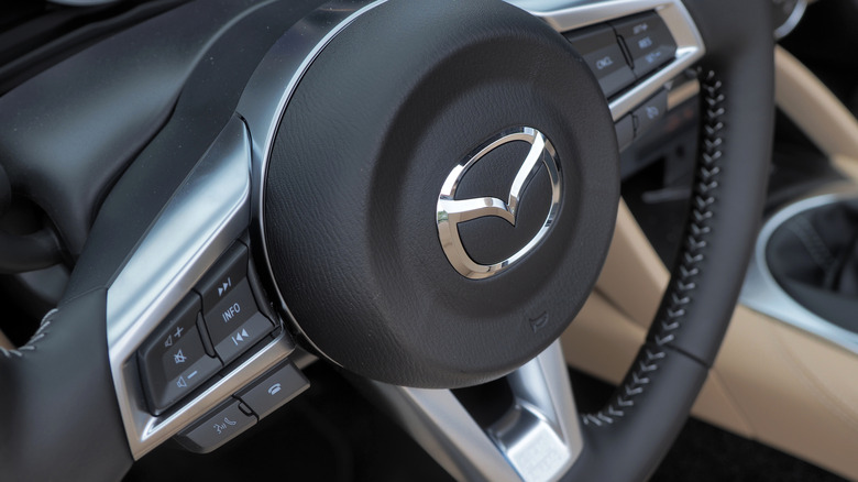 2025 Mazda MX-5 Miata steering wheel detail