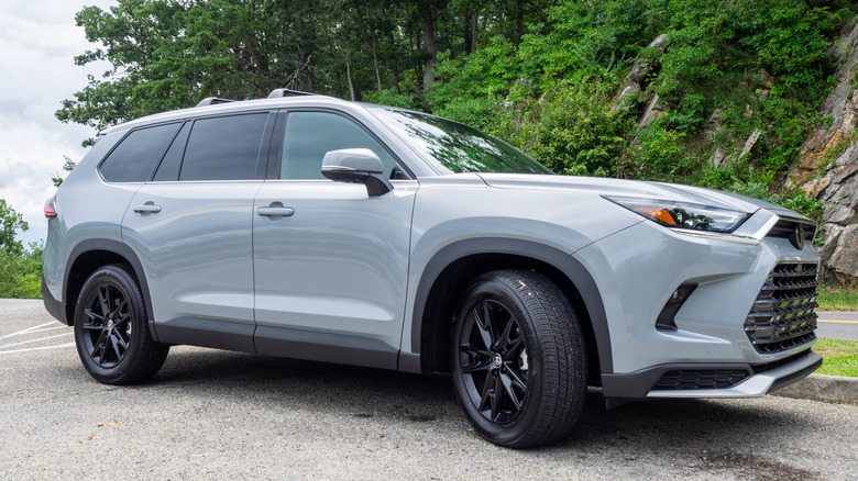 2025 Toyota Grand Highlander Hybrid parked near a mountain