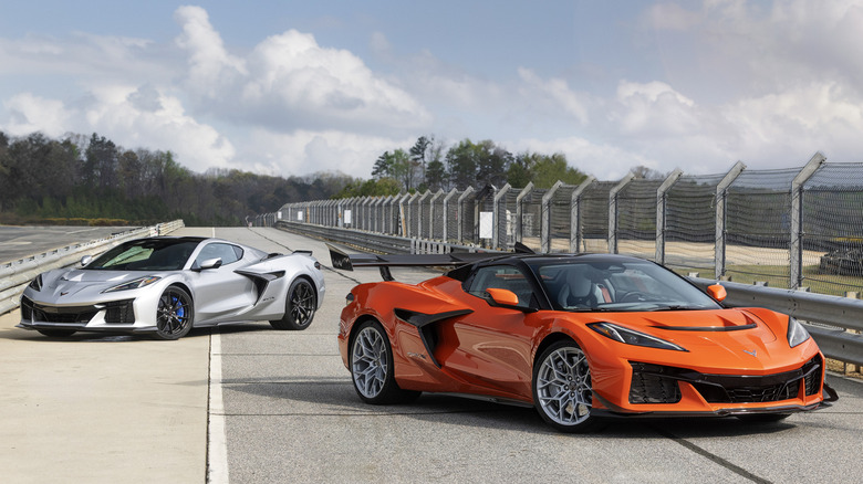 Pair of 2026 Corvette ZR1Xs parked on track