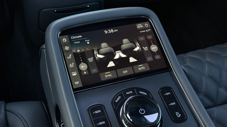 2026 Genesis G90 Prestige Black rear touchscreen