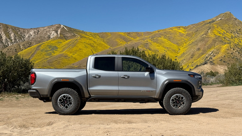 2026 GMC Canyon AT4X parked at a superbloom