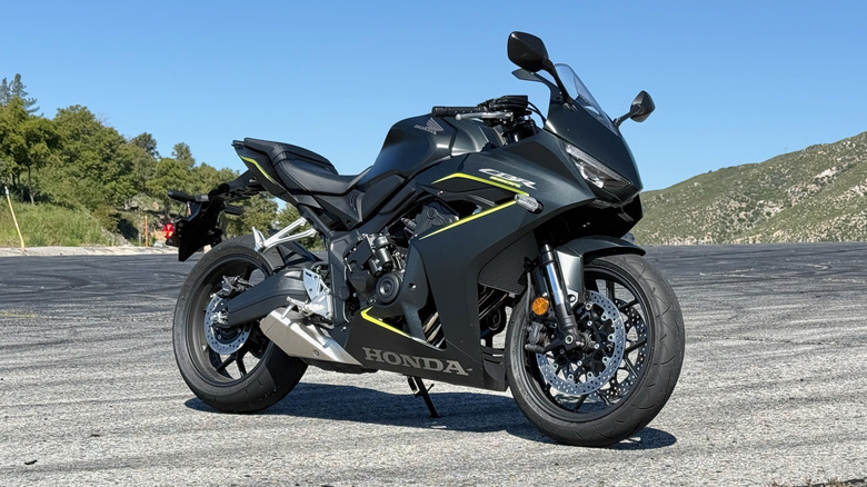 2026 Honda CBR650R parked in the mountains