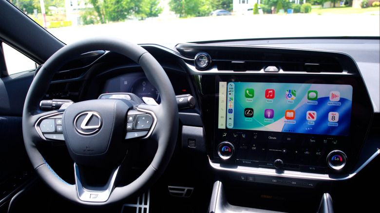 2026 Lexus RZ steering wheel, dashboard and center console touchscreen