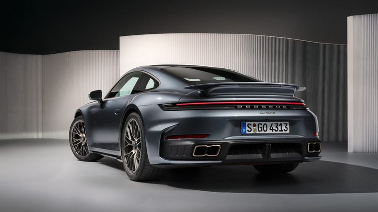 2026 Porsche 911 Turbo S rear 3/4 view