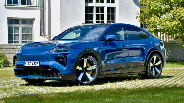 2026 Porsche Cayenne Coupe Electric front quarter view.