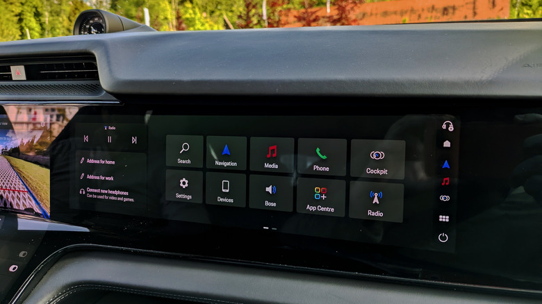 2026 Porsche Cayenne Coupe Electric front passenger screen.