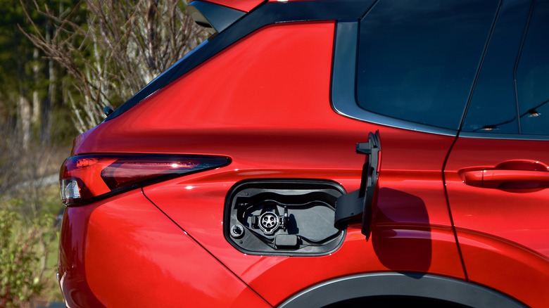 2026 Nissan Rogue Plug-In Hybrid charge port.