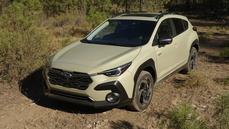 2026 Subaru Crosstrek Hybrid front three-quarters from above