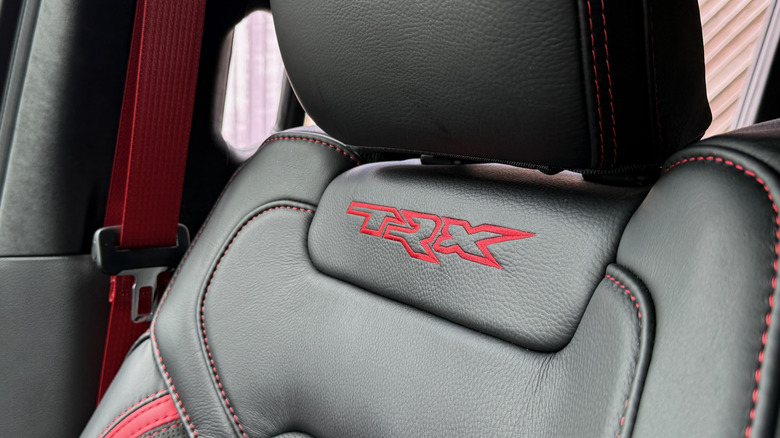 2027 Ram TRX SRT front seat logo