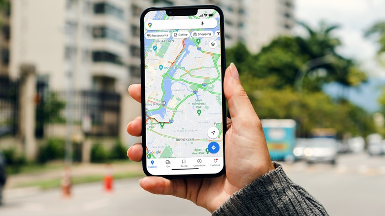woman using Google Maps