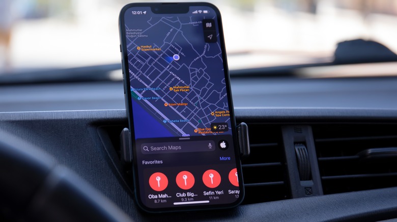 Apple Maps app on iPhone 13