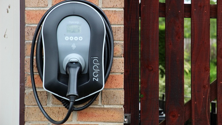 home EV charger on wall
