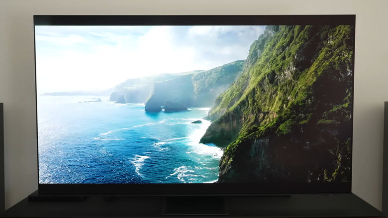 A Samsung S95F OLED TV being tested