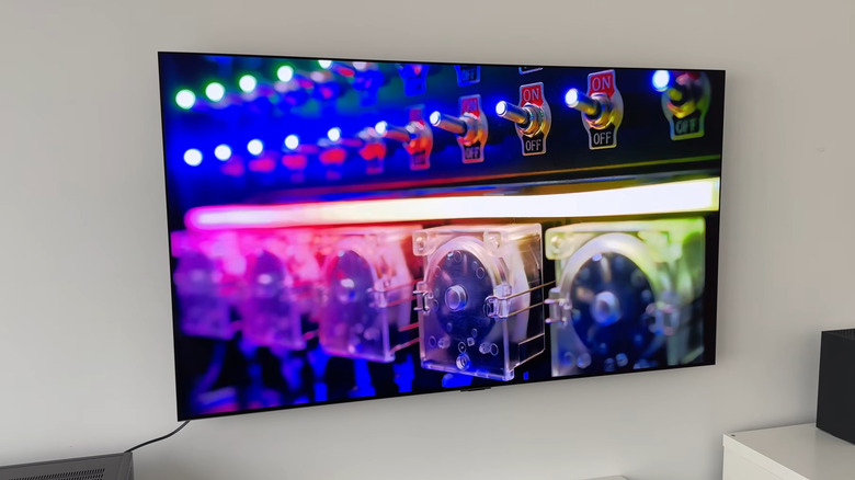An LG G5 OLED TV being tested