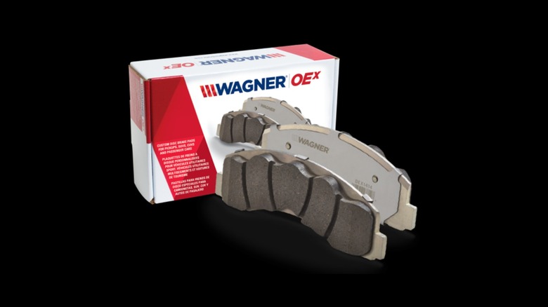 A box of Wagner OEX brake pads
