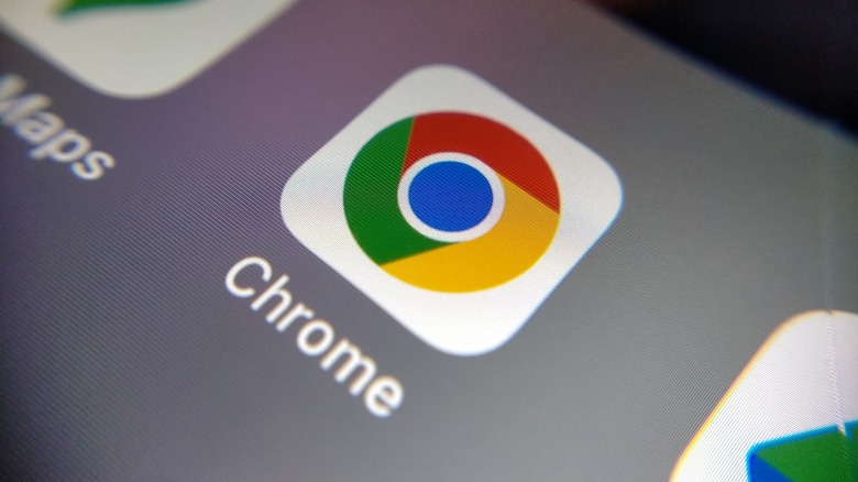 home screen with google chrome app on the display