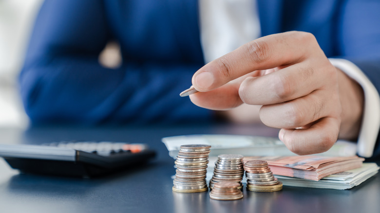 Man counting money