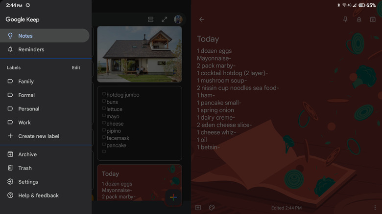 google keep notes on android