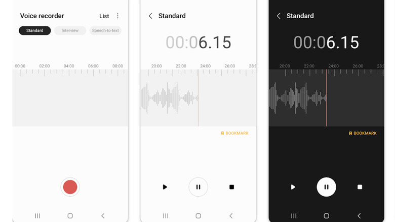 Samsung Voice Recorder in action