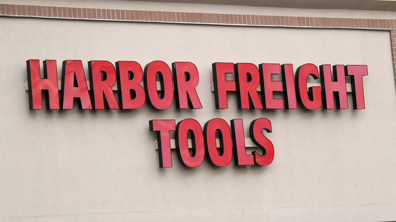 Harbor Freight Tools sign in front of the store.