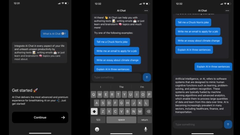 AI Chat iPhone screenshots