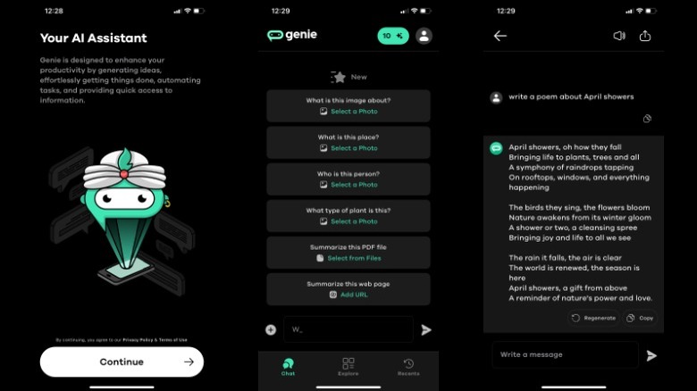 Genie iphone screenshots