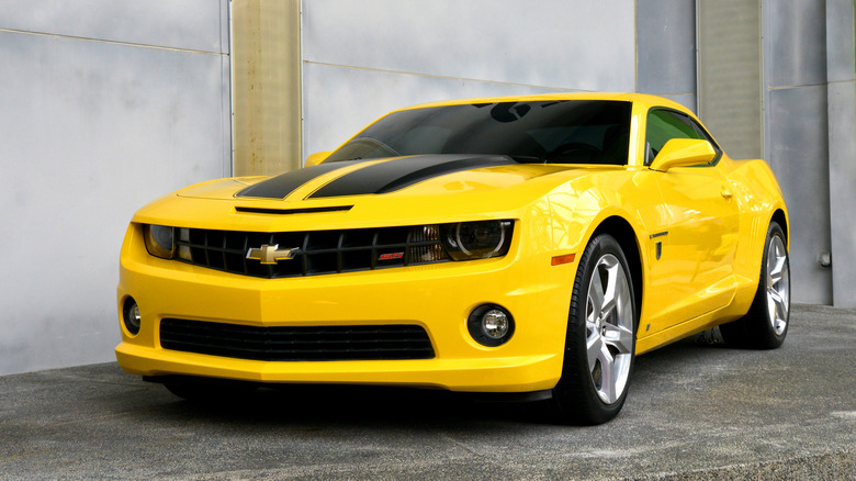 A yellow "Bumblebee" Camaro