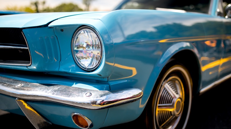 Front bumper of a 1960s Ford Mustang