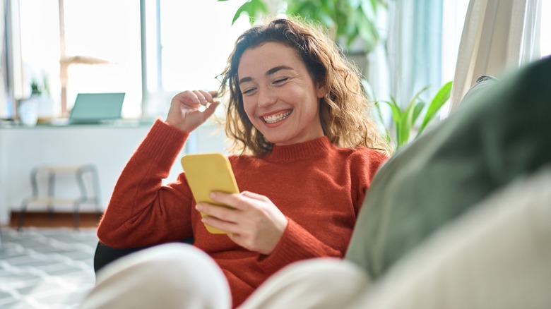 woman using mobile phone