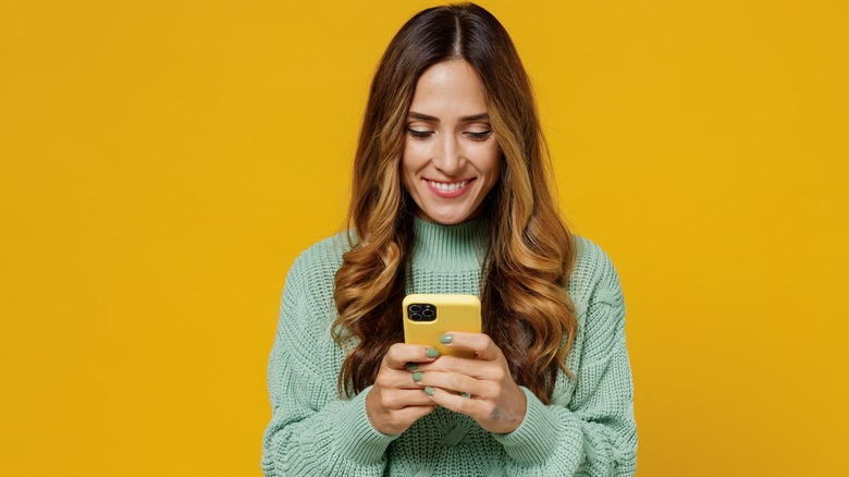 woman using phone