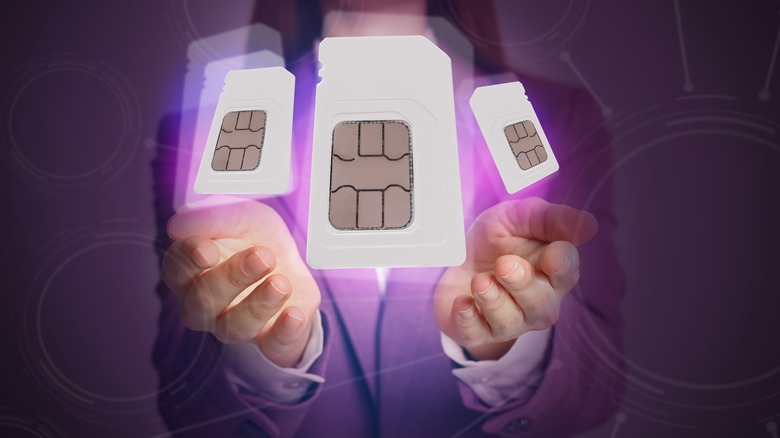 sim cards floating