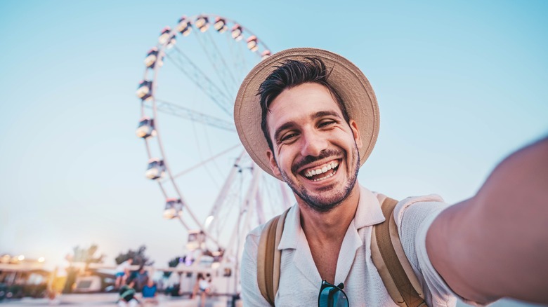 Man takes selfie