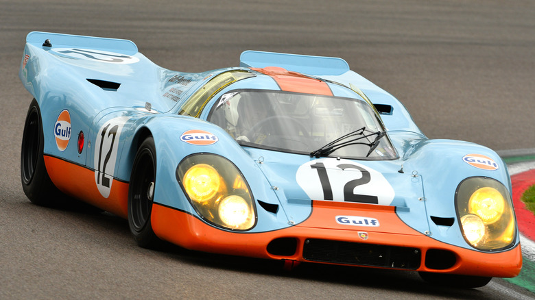 a Porsche 917 with Gulf livery