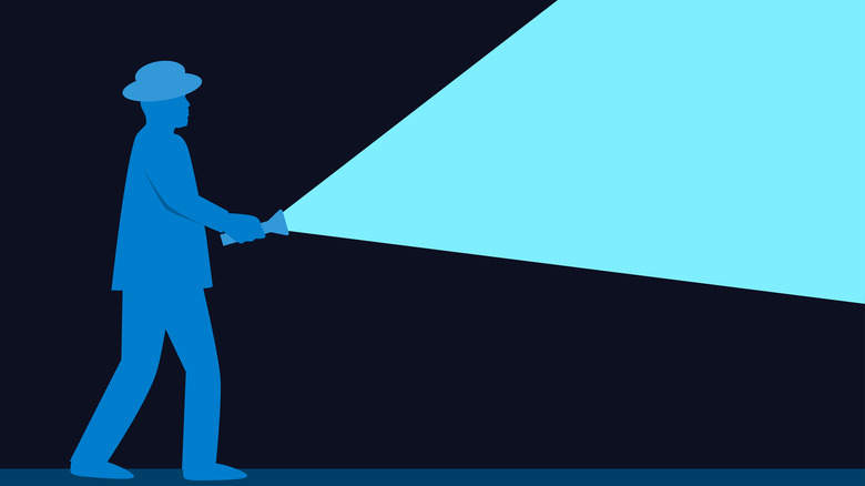 Animated picture of person using flashlight