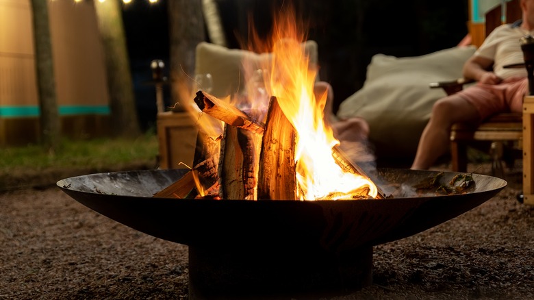 roaring campfire