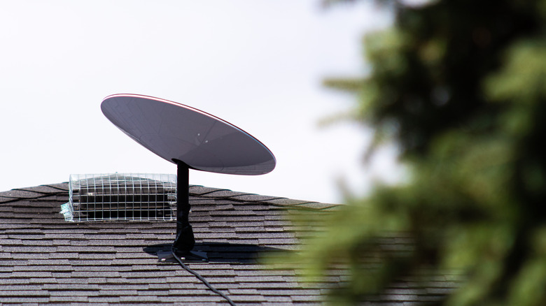 home satellite on roof