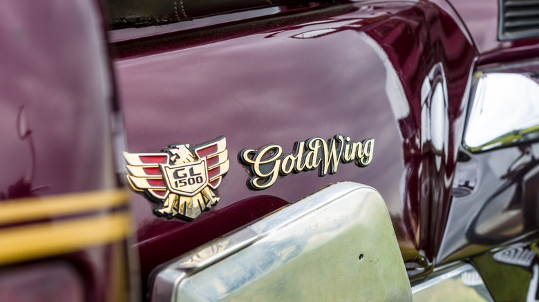 Honda Gold Wing emblem closeup