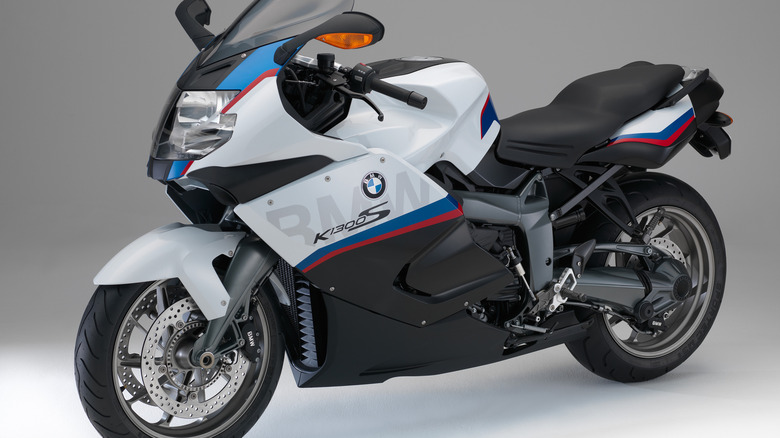 Front side profile of a 2015 BMW K 1300 S on display