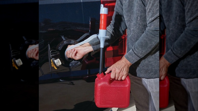 Battery-Operated Liquid Transfer Pump in use