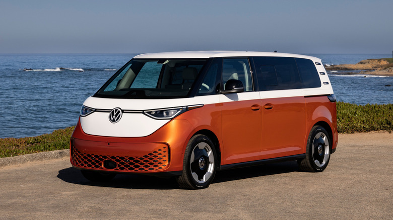 Volkswagen I.D. Buzz parked at the beach