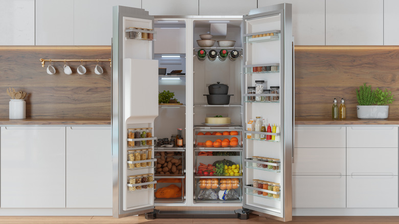 Fridge in kitchen