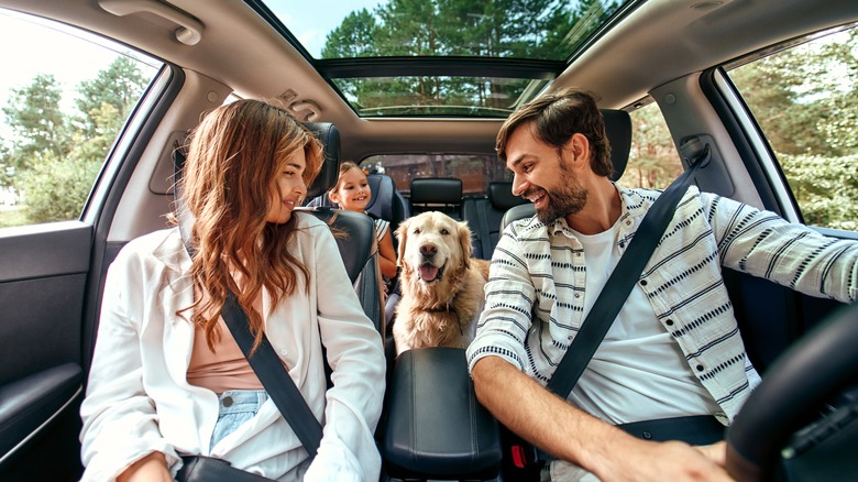 Family inside an SUV