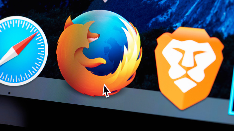 web browser logos on a laptop screen