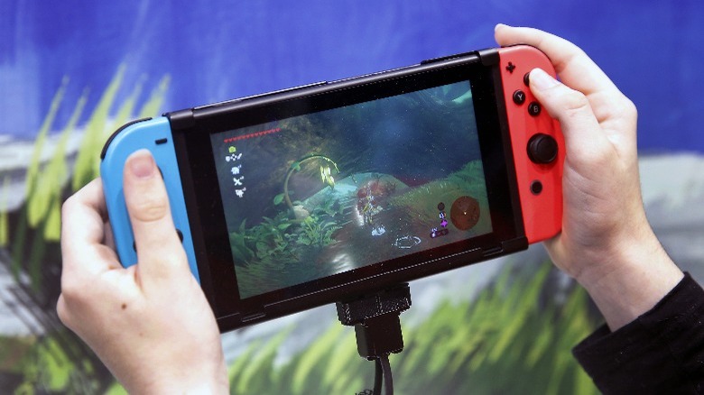 Nintendo Switch with controllers