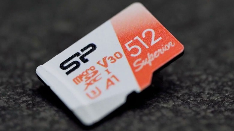 A pink and white microSD.