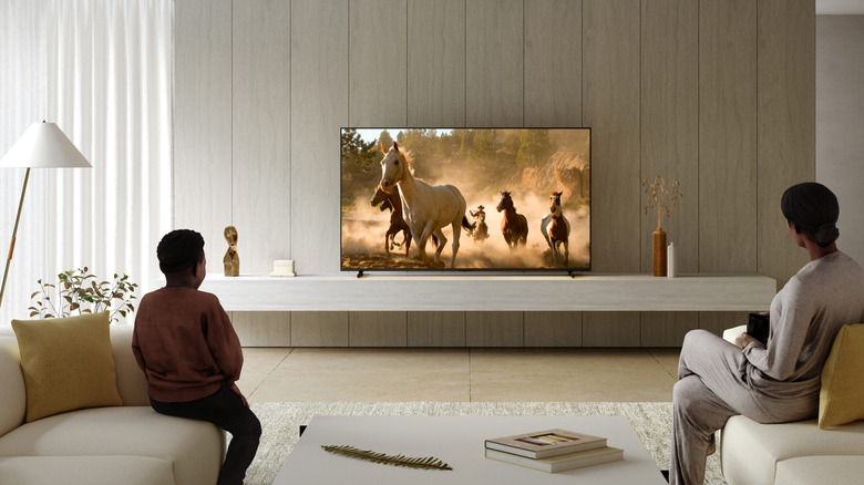 Family watches Sony Bravia XR TV