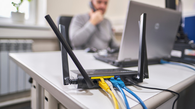 Ethernet cables in a home office