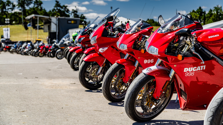 Ducati bikes in a row