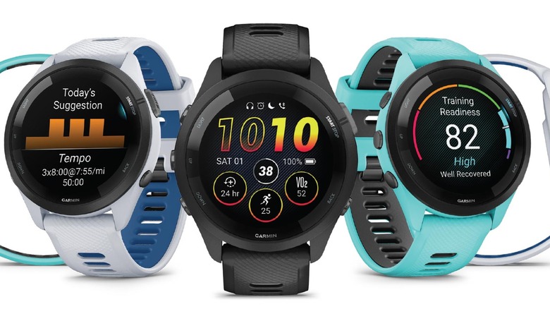 A male runner wearing the Garmin Forerunner 265 watch