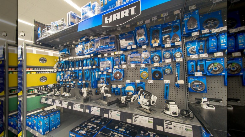 A display of Hart branded tools at Walmart.